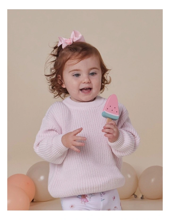 Blush Pink Oversized Cotton Knit Jumper image 6