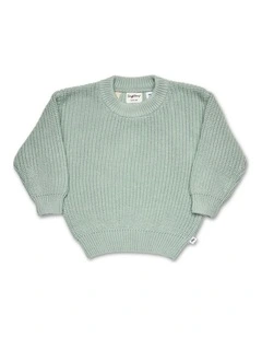 Sage Oversized Cotton Knit Jumper
