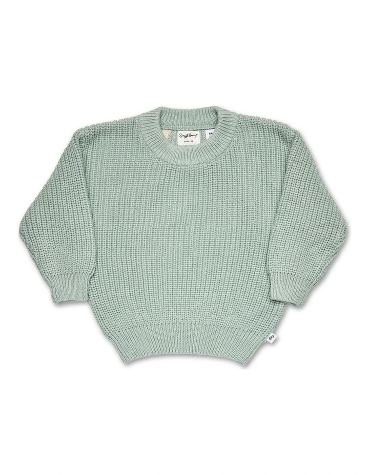 Sage Oversized Cotton Knit Jumper image 1
