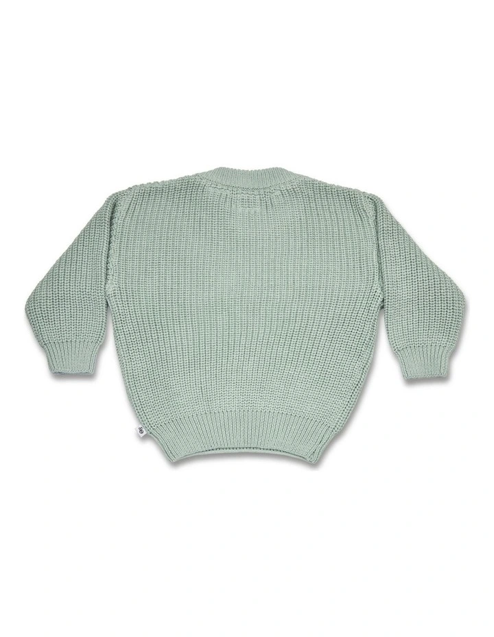 Sage Oversized Cotton Knit Jumper image 3