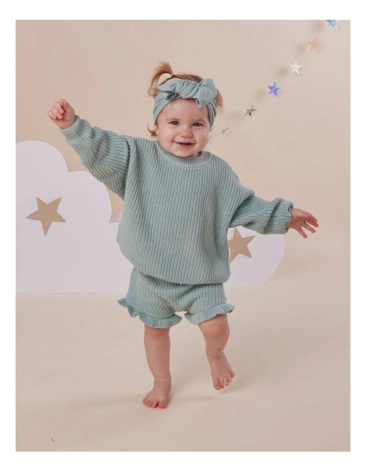 Sage Oversized Cotton Knit Jumper image 4