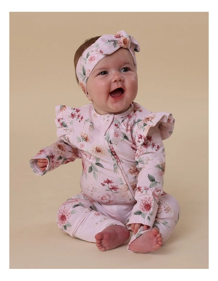 Birds & Blooms Organic Snugglesuit Convertible Romper with Frill image 2