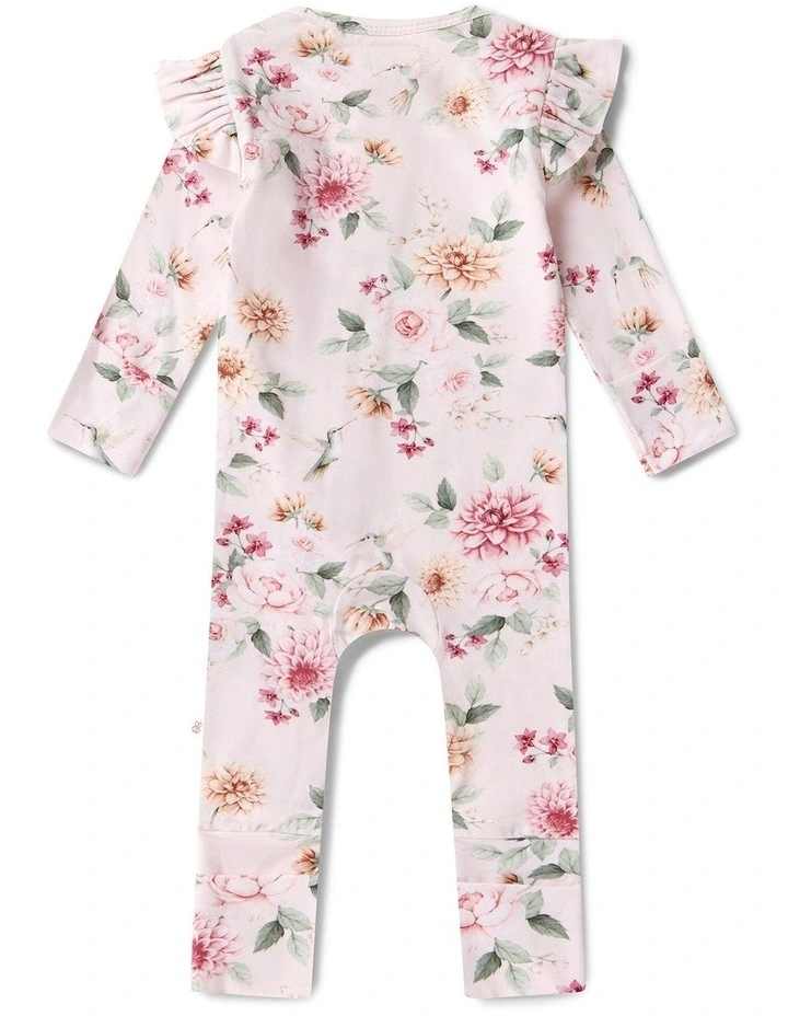 Birds & Blooms Organic Snugglesuit Convertible Romper with Frill image 3