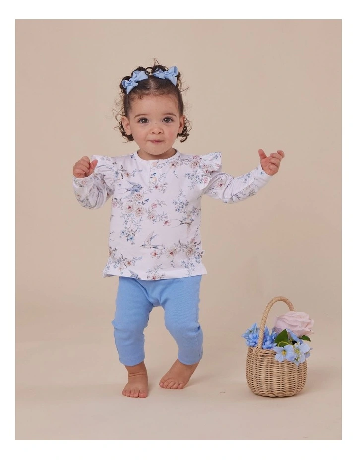 Sweet Swallows Organic Long Sleeve Top with Frill image 2