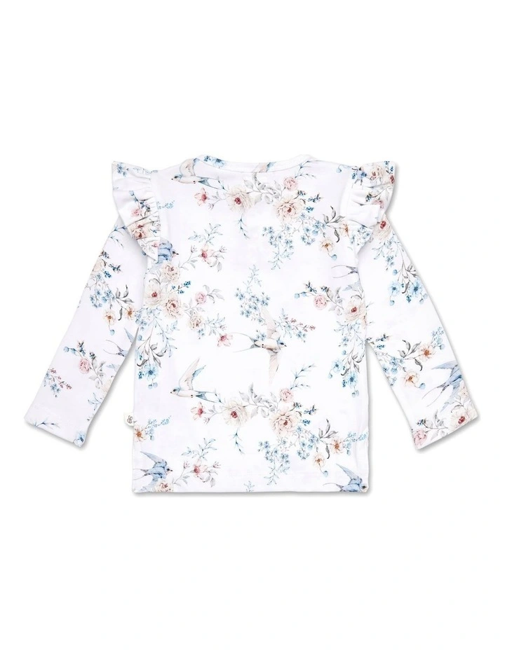 Sweet Swallows Organic Long Sleeve Top with Frill image 3