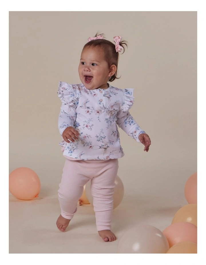 Sweet Swallows Organic Long Sleeve Top with Frill image 4