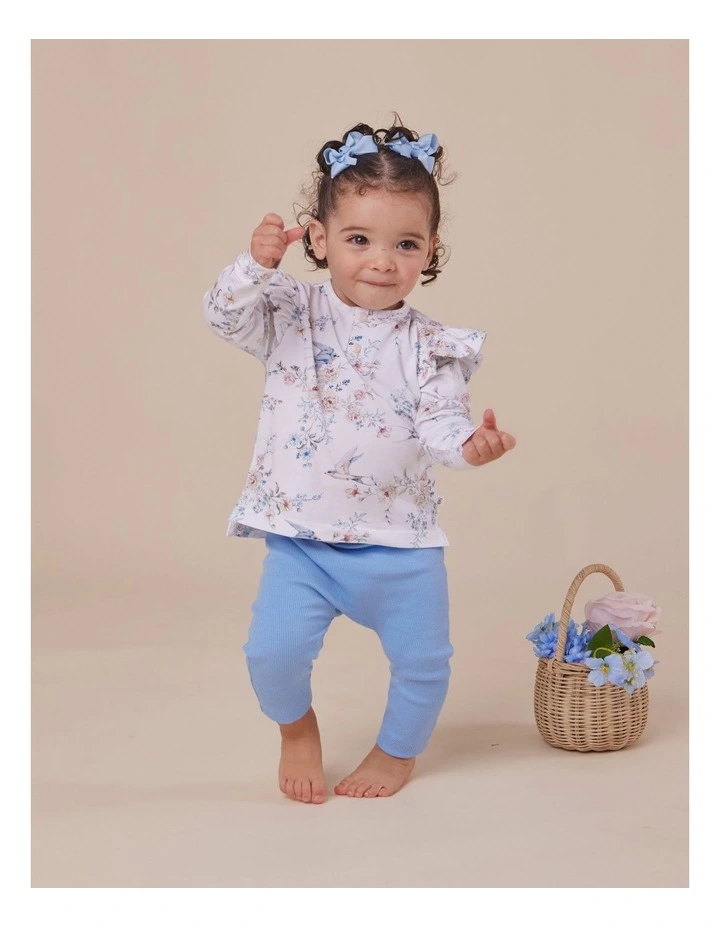 Sweet Swallows Organic Long Sleeve Top with Frill image 5