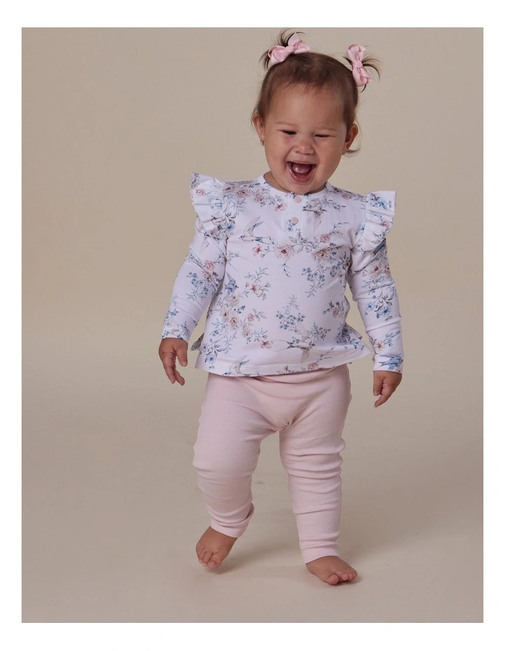 Sweet Swallows Organic Long Sleeve Top with Frill image 6