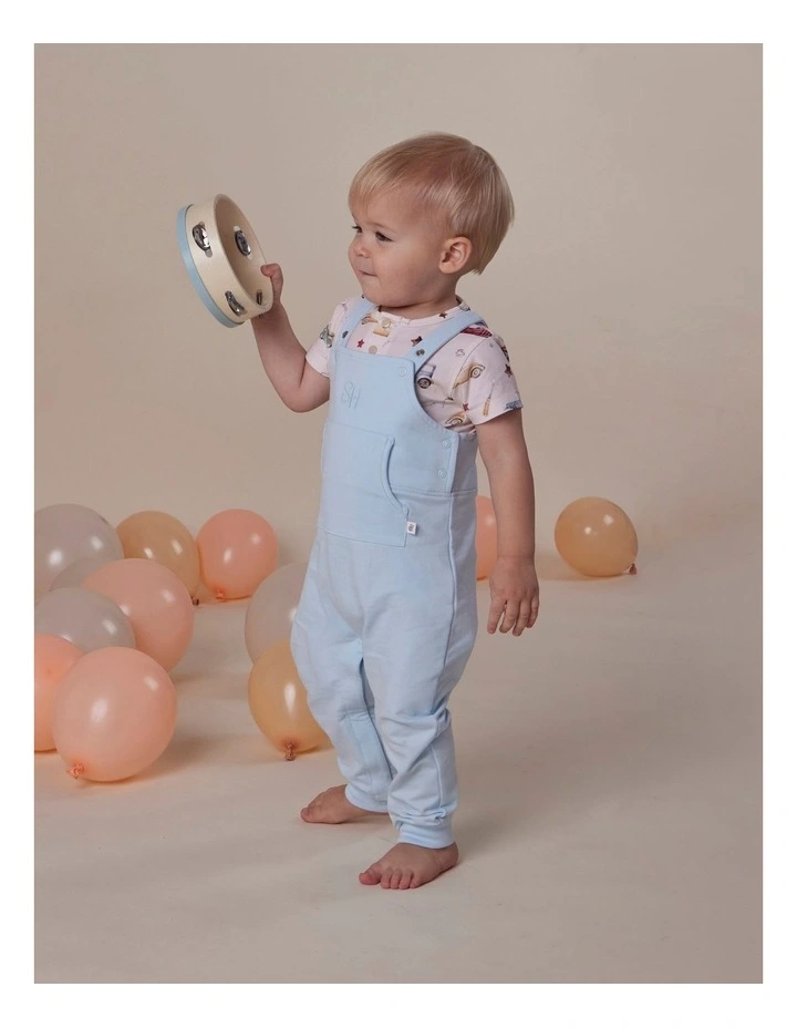 Baby Blue Organic Joey Overalls image 2
