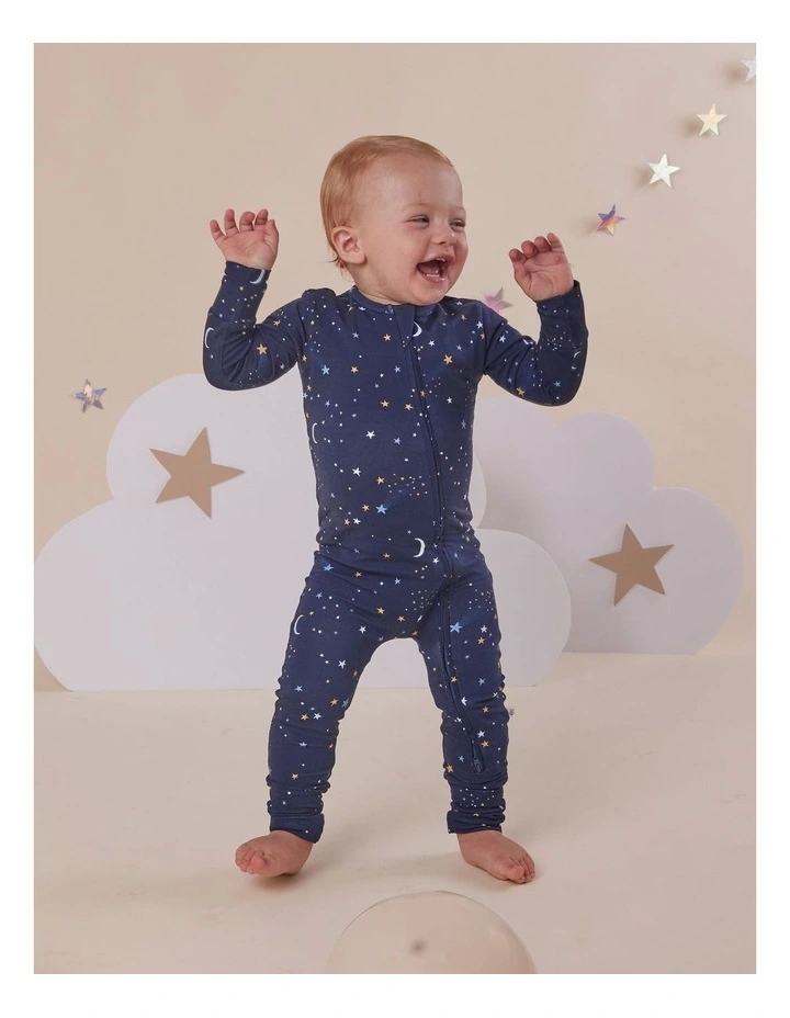 Starry Night Organic Snugglesuit Convertible Romper image 4