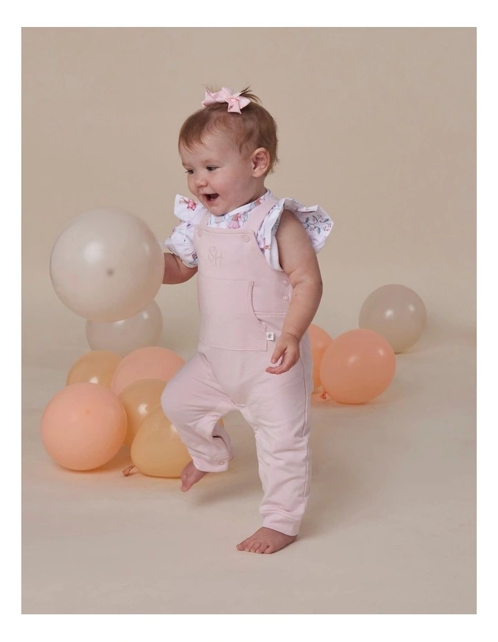 Baby Pink Organic Joey Overalls image 2