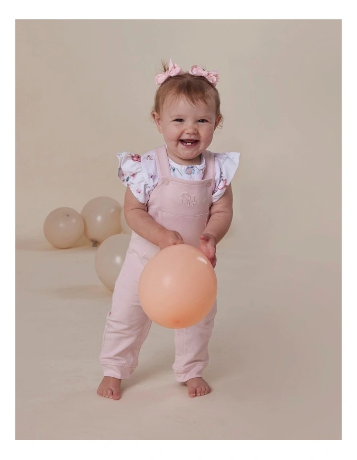 Baby Pink Organic Joey Overalls image 4