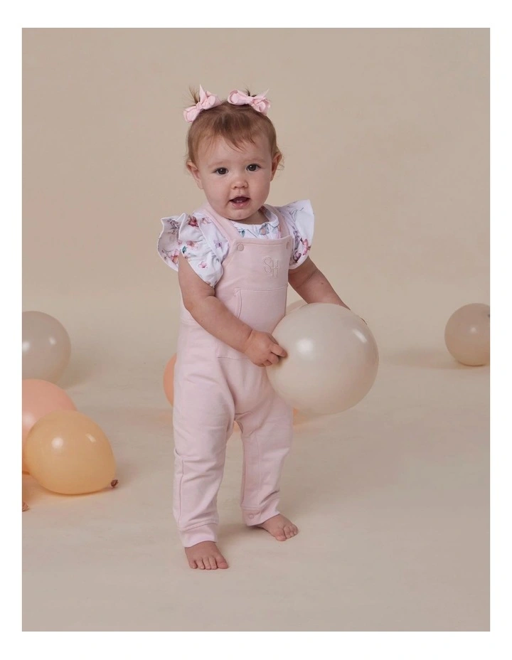 Baby Pink Organic Joey Overalls image 6