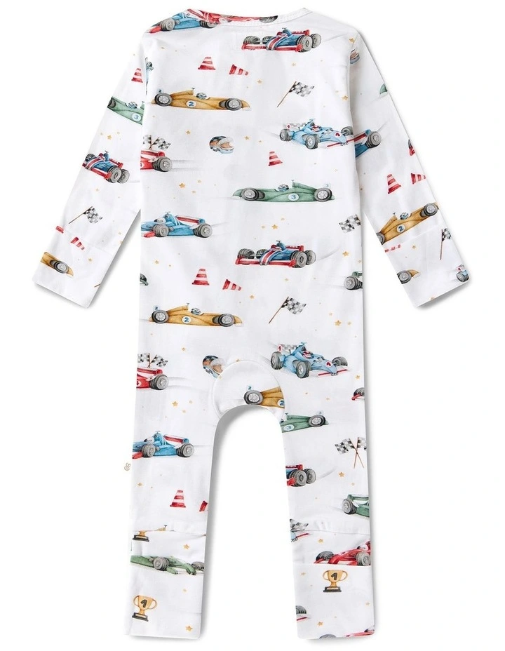 Little Racers Organic Snugglesuit Convertible Romper image 3