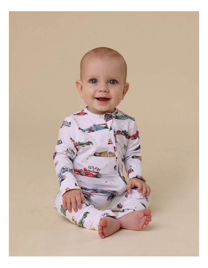 Little Racers Organic Snugglesuit Convertible Romper image 4