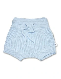 Baby Blue Organic Cotton Knit Shorts