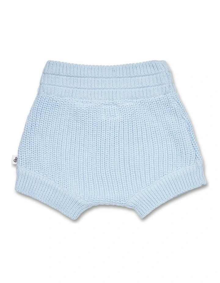 Baby Blue Organic Cotton Knit Shorts image 3