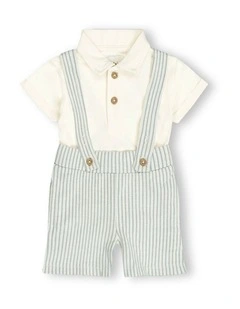 G & J 2-Piece Polo Shirt & Overall Short Set for Baby | 18 to 24 Months