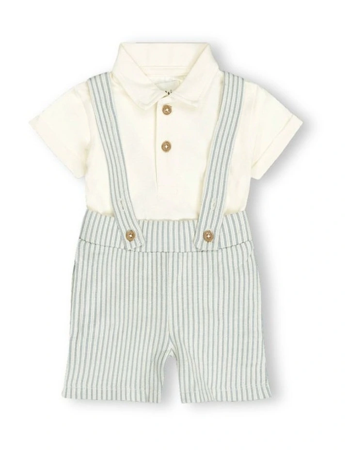 G & J 2-Piece Polo Shirt & Overall Short Set for Baby | 18 to 24 Months image 1