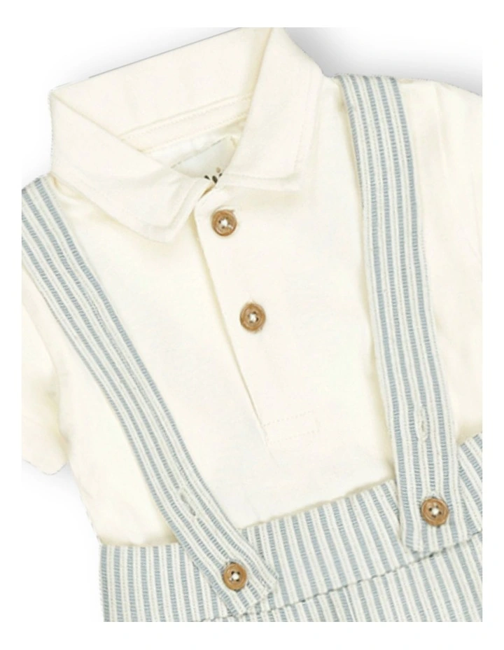 G & J 2-Piece Polo Shirt & Overall Short Set for Baby | 18 to 24 Months image 3