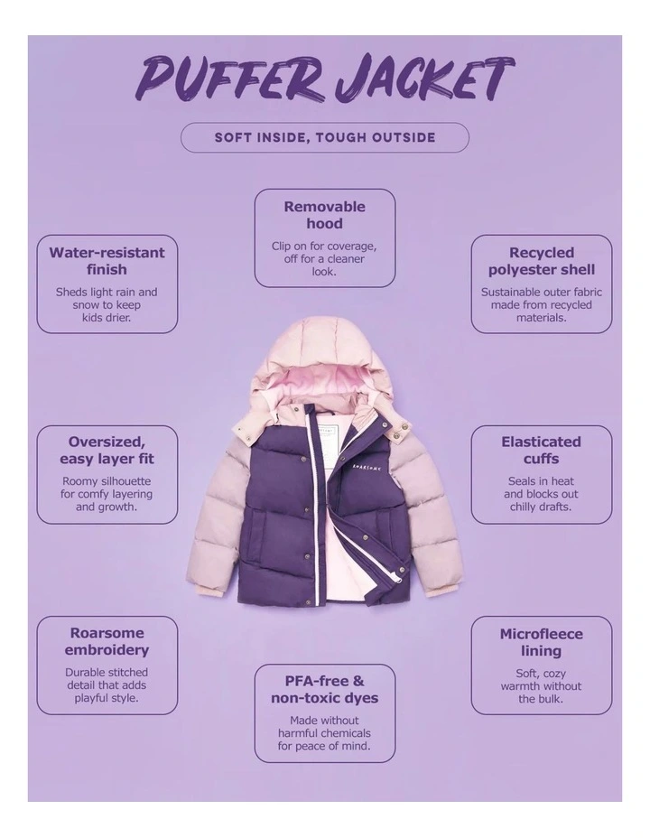 Roarsome Puffer Jacket - Twilight Purple image 4