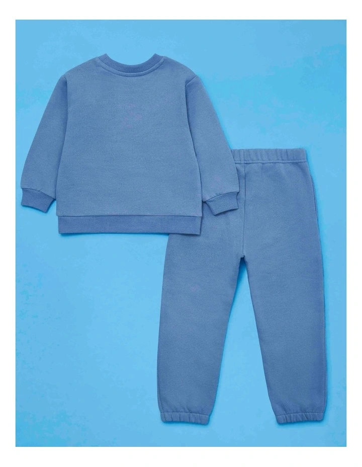 Organic Cotton Tracksuit in Ocean Blue image 4