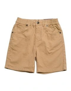 Admiral Elastic Waist Stretch Chino Short - Youth in Camel