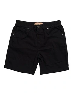 Admiral Elastic Waist Stretch Chino Short - Youth in Black