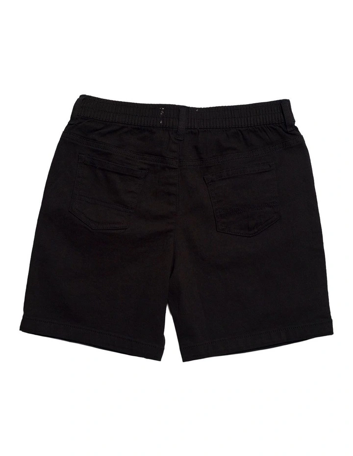 Admiral Elastic Waist Stretch Chino Short - Youth in Black image 2
