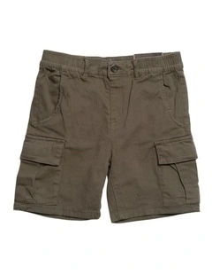 Cargo Elastic Waist Stretch Short - Youth in Olive