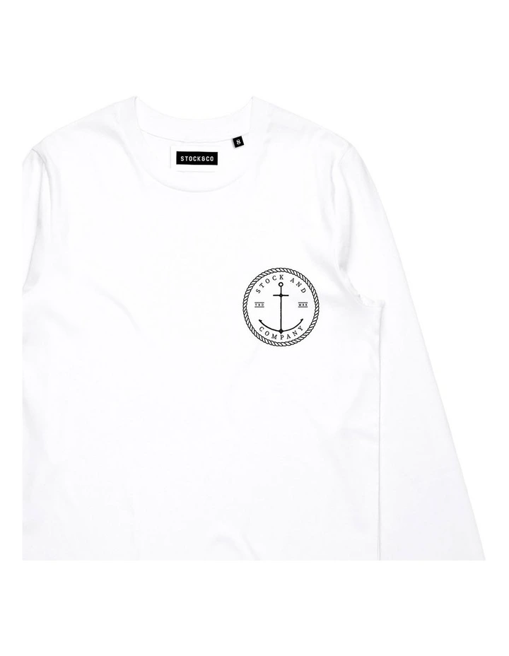 Stock & Co Anchor Long Sleeve - Youth in White image 3