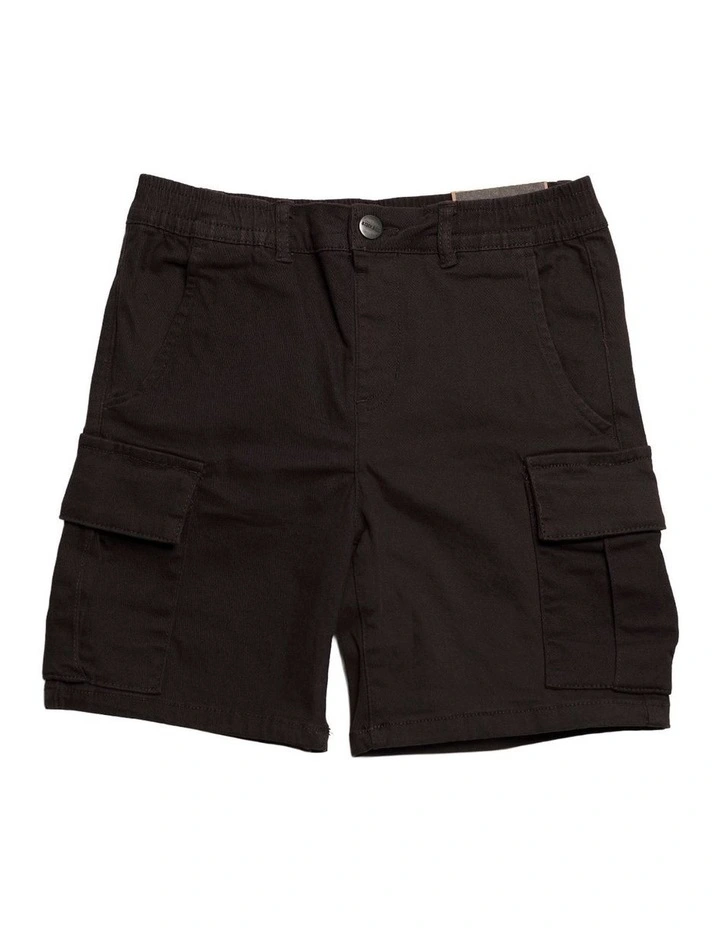 Cargo Elastic Waist Stretch Short - Youth in VintageBlack image 1