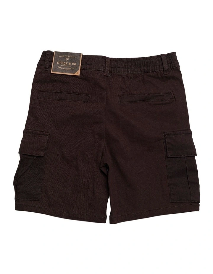 Cargo Elastic Waist Stretch Short - Youth in VintageBlack image 2