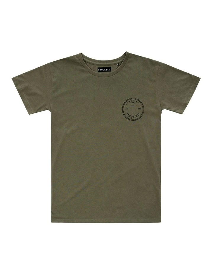 Stock & Co Anchor Tee - Youth in Olive image 1
