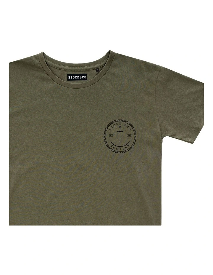 Stock & Co Anchor Tee - Youth in Olive image 3