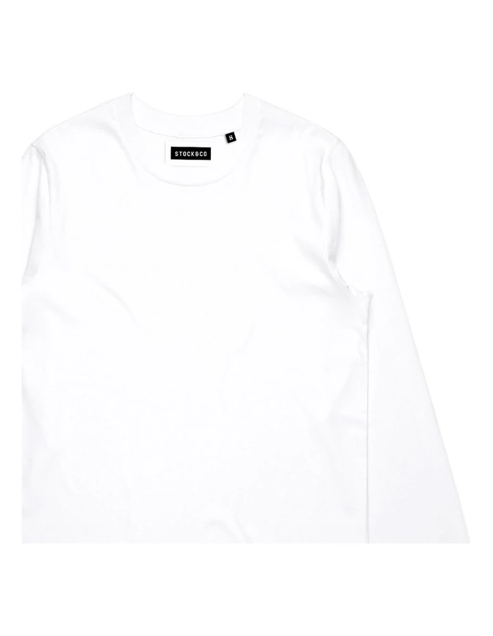Stock Long Sleeve - Youth in White image 3