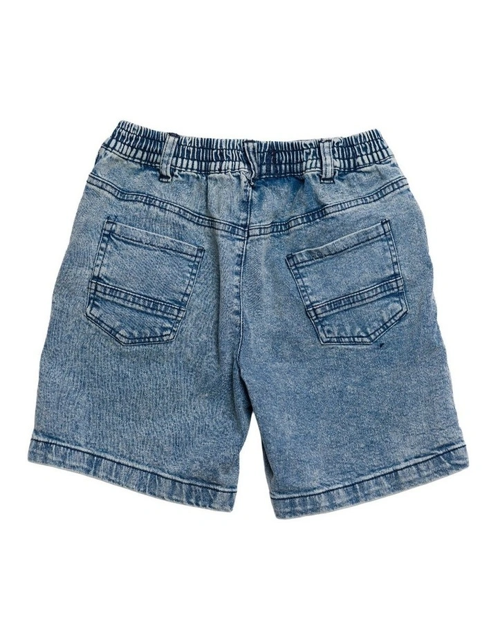 Axis Elastic Waist Stretch Denim Short - Youth in Blue image 2