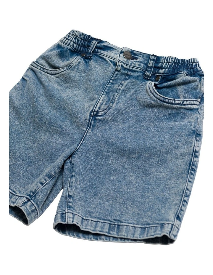 Axis Elastic Waist Stretch Denim Short - Youth in Blue image 3