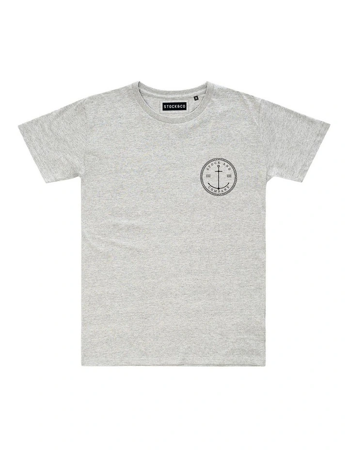 Stock & Co Anchor Tee - Youth in Marle Grey image 1