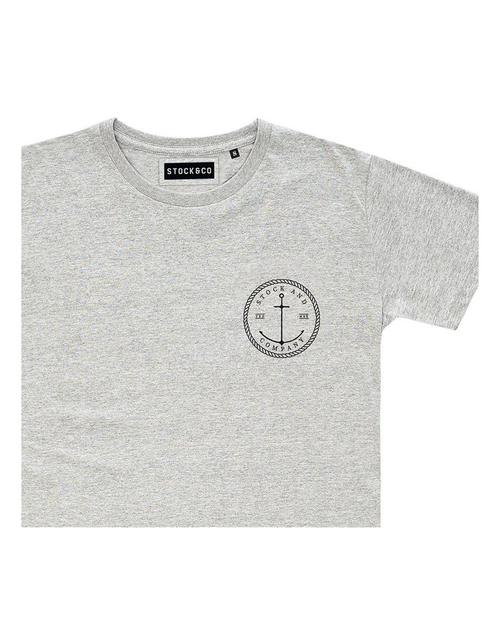 Stock & Co Anchor Tee - Youth in Marle Grey image 3