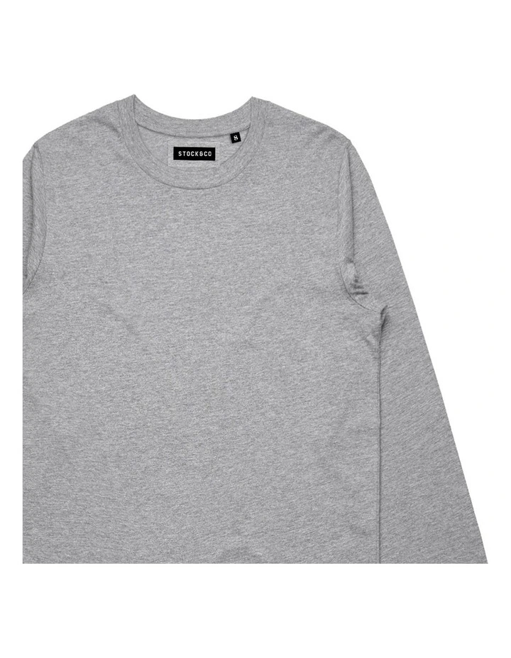 Stock Long Sleeve - Youth in Marle Grey image 3