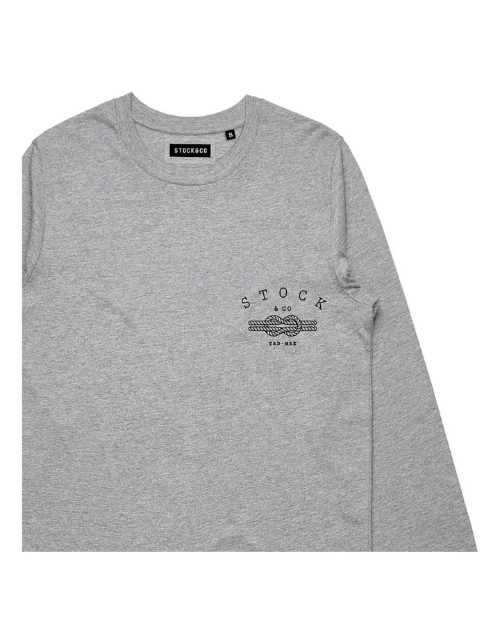 Knot Long Sleeve - Youth in Marle Grey image 3