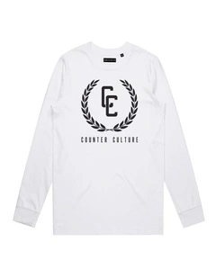 Garland Logo Long Sleeve - Youth in White