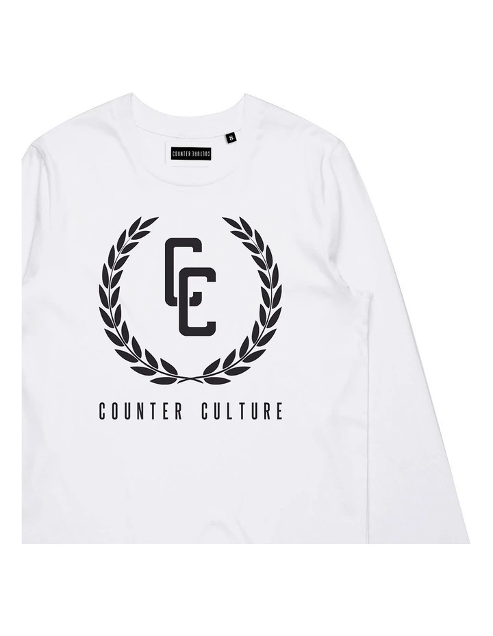 Garland Logo Long Sleeve - Youth in White image 3