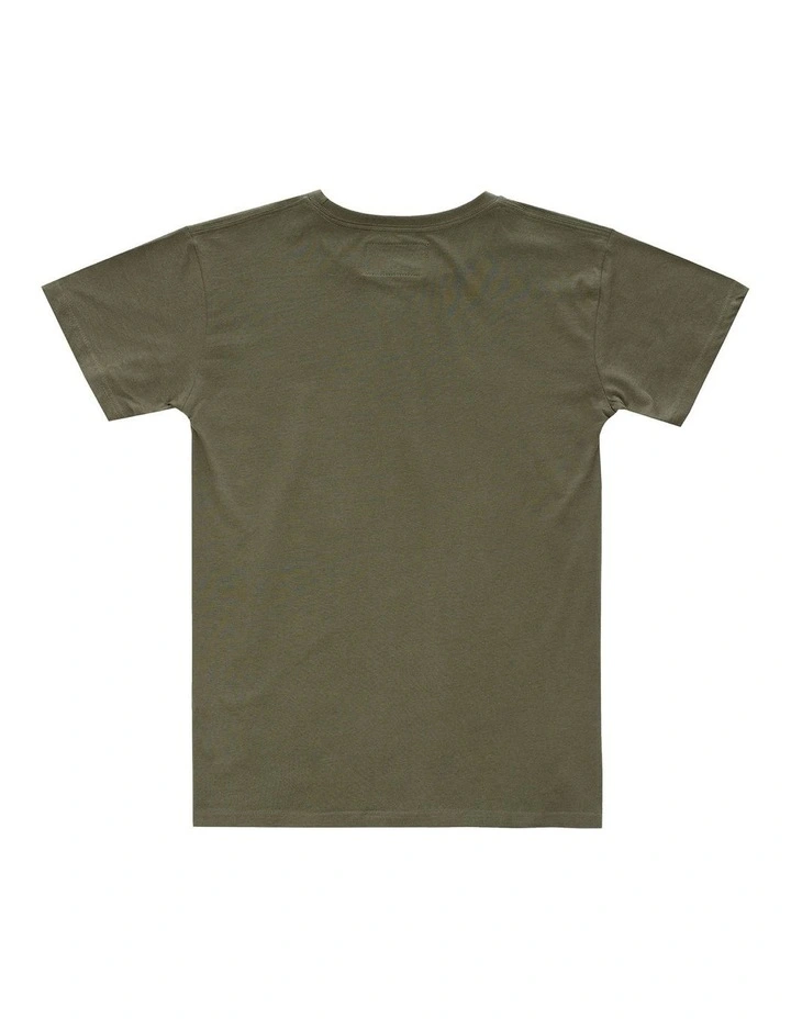 Performance Logo Tee - Youth in Olive image 2