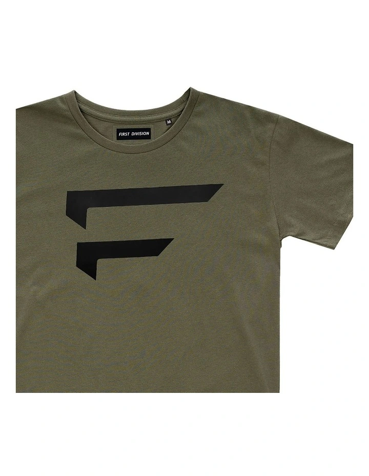 Performance Logo Tee - Youth in Olive image 3