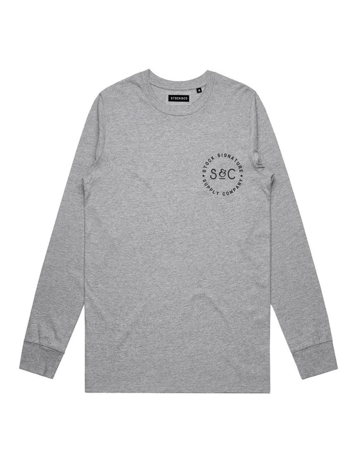 Stamped Signet Long Sleeve - Youth in Marle Grey image 1