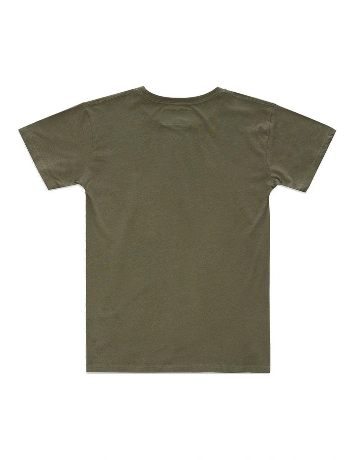 Absent Tee - Youth in Olive image 2