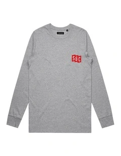 Initials Long Sleeve - Youth in Marle Grey