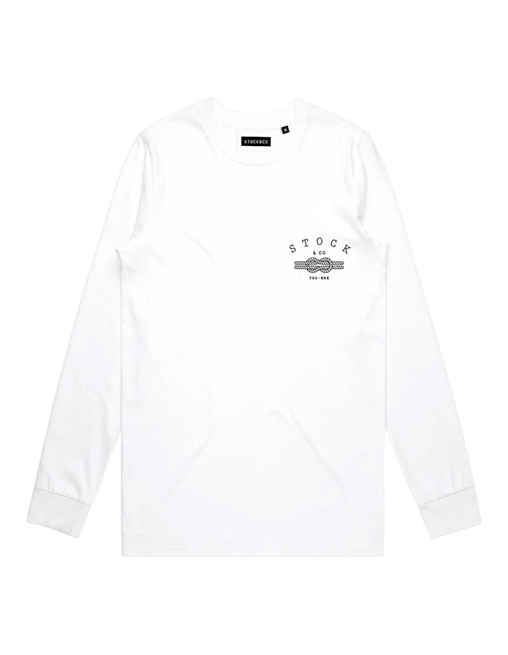 Knot Long Sleeve - Youth in White image 1
